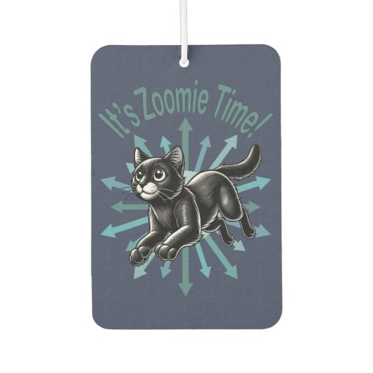Zoomie Time Black Cat Luchtverfrisser (Voorkant)