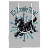 Zoomie Time Black Cat Medium Cadeauzakje (Achterkant)