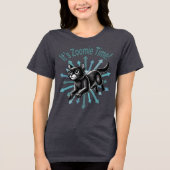 Zoomie Time Black Cat Tri-Blend Shirt (Voorkant)