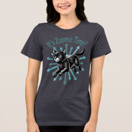 Zoomie Time Black Cat Tri-Blend Shirt