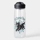 Zoomie Time Black Cat Waterfles (Voorkant)