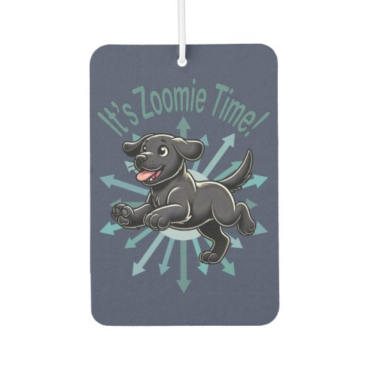 Zoomie Time Black Lab Luchtverfrisser (Voorkant)