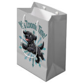 Zoomie Time Black Lab Medium Cadeauzakje (Voorkant Gekanteld)