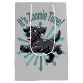 Zoomie Time Black Lab Medium Cadeauzakje (Achterkant)