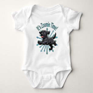 Zoomie Time Black Lab Romper