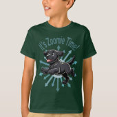 Zoomie Time Black Lab T-shirt (Voorkant)