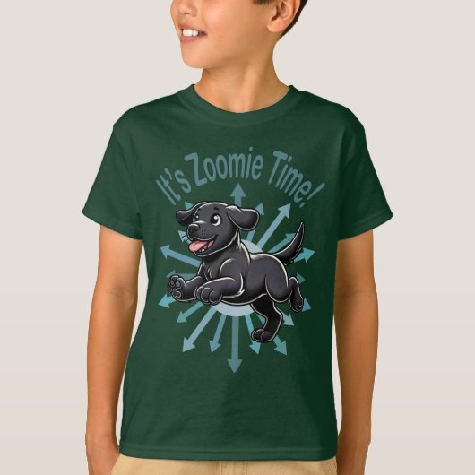Zoomie Time Black Lab T-shirt (Voorkant)