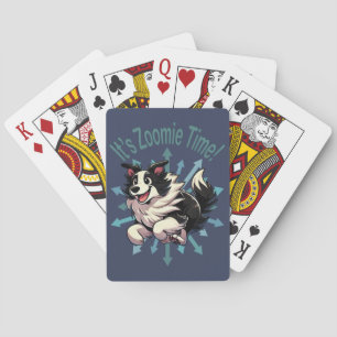 Zoomie Time Border Collie bijvoorbeeld Pokerkaarten