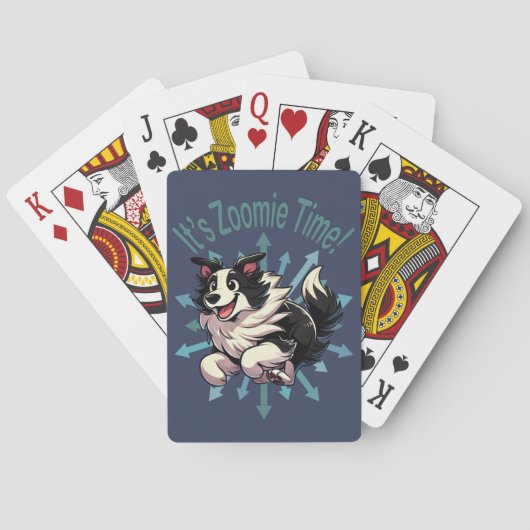 Zoomie Time Border Collie bijvoorbeeld Pokerkaarten (Achterkant)