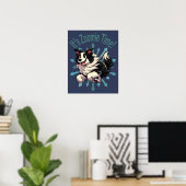 Zoomie Time Border Collie bijvoorbeeld Poster (Thuiskantoor)