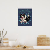 Zoomie Time Border Collie bijvoorbeeld Poster (Keuken)