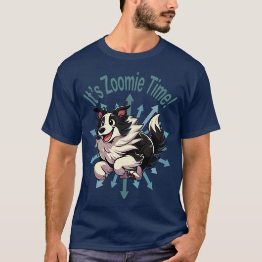 Zoomie Time Border Collie bijvoorbeeld T-shirt (Voorkant)