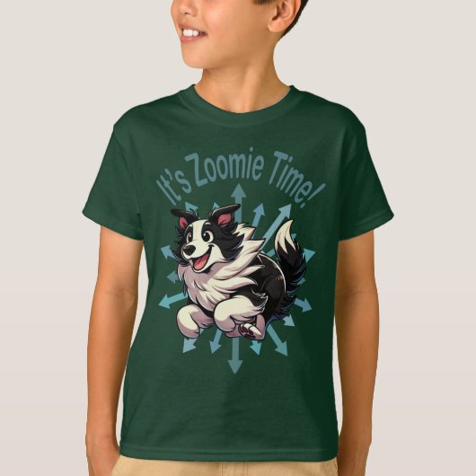 Zoomie Time Border Collie bijvoorbeeld T-shirt (Voorkant)