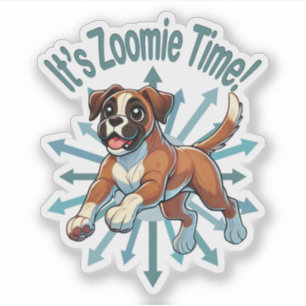 Zoomie Time Boxer Sticker
