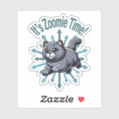 Zoomie Time Britse kortharige kat Sticker (Vel)