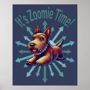 Zoomie Time Brown Scotty bijvoorbeeld Poster