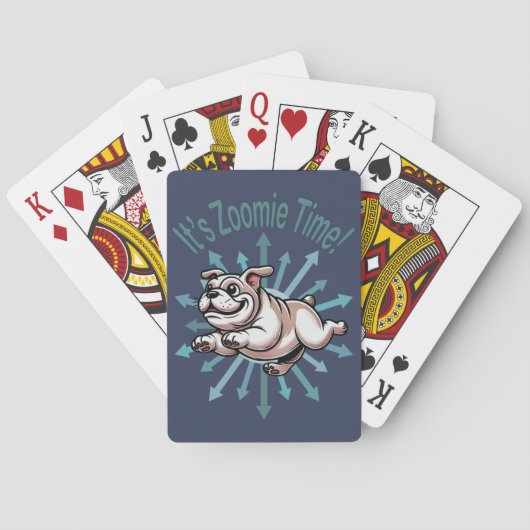 Zoomie Time Bulldog bijvoorbeeld Pokerkaarten (Achterkant)