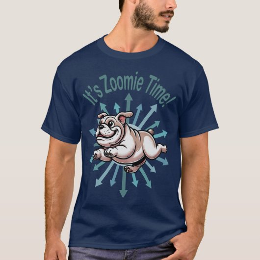 Zoomie Time Bulldog bijvoorbeeld T-shirt (Voorkant)