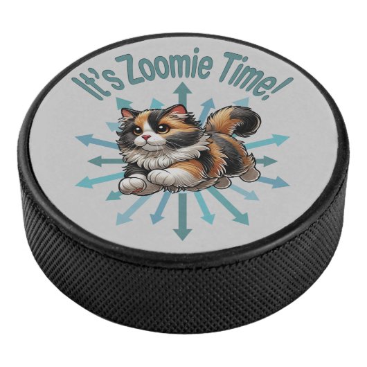 Zoomie Time Calico Cat Hockey Puck (3/4)