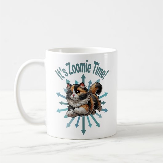 Zoomie Time Calico Cat Koffiemok (Links)