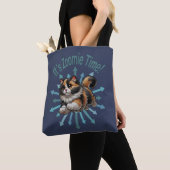 Zoomie Time Calico Cat Tote Bag (Dichtbij)