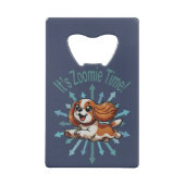 Zoomie Time Cavalier Spaniel bijvoorbeeld Creditkaart Flessenopener (Achterkant)
