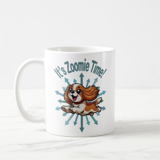 Zoomie Time Cavalier Spaniel bijvoorbeeld Koffiemok (Links)
