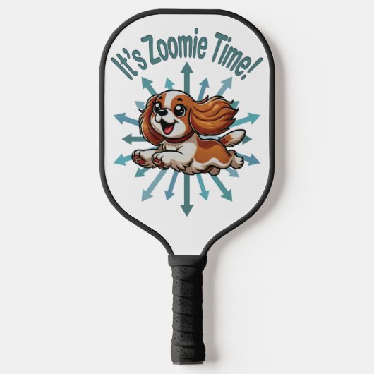 Zoomie Time Cavalier Spaniel bijvoorbeeld Pickleball Paddle (Voorkant)