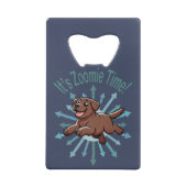 Zoomie Time Chocolate Lab Creditkaart Flessenopener (Achterkant)