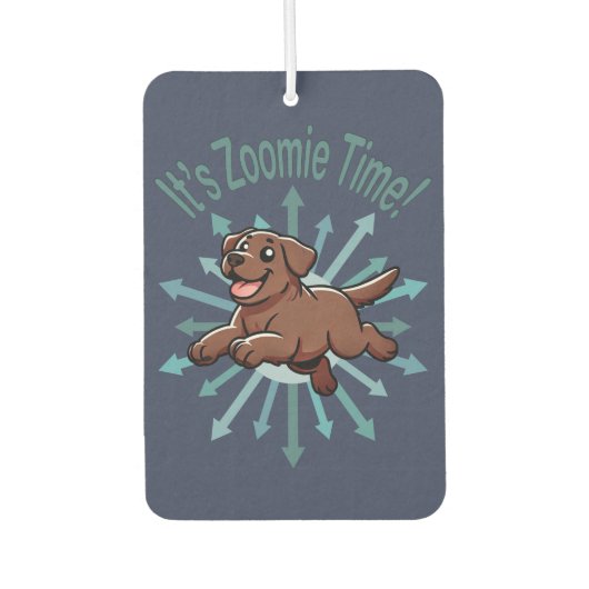 Zoomie Time Chocolate Lab Luchtverfrisser (Voorkant)