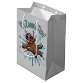 Zoomie Time Chocolate Lab Medium Cadeauzakje (Voorkant Gekanteld)