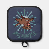 Zoomie Time Chocolate Lab Pannenlap (Voorkant)