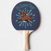 Zoomie Time Chocolate Lab Tafeltennisbatje (Achterkant)