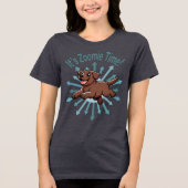 Zoomie Time Chocolate Lab Tri-Blend Shirt (Voorkant)