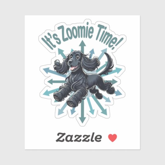 Zoomie Time Cocker Spaniel bijvoorbeeld Sticker (Vel)