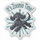 Zoomie Time Cocker Spaniel bijvoorbeeld Sticker (Voorkant)