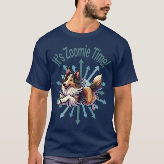 Zoomie Time Collie T-shirt (Voorkant)