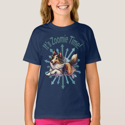 Zoomie Time Collie T-shirt (Voorkant)