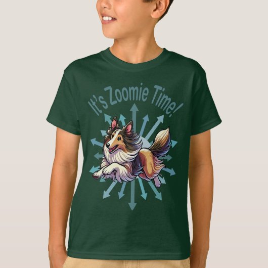 Zoomie Time Collie T-shirt (Voorkant)