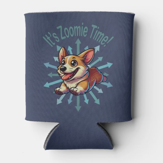 Zoomie Time Corgi Blikjeskoeler (Voorkant)