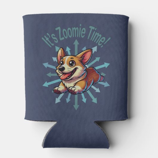 Zoomie Time Corgi Blikjeskoeler (Achterkant)