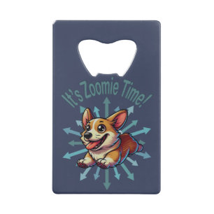 Zoomie Time Corgi Creditkaart Flessenopener