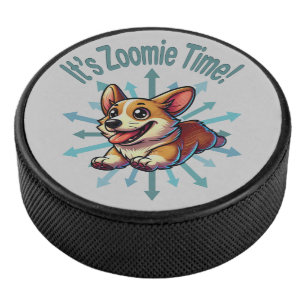 Zoomie Time Corgi Hockey Puck