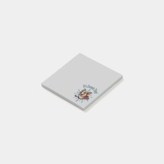 Zoomie Time Corgi Post-it® Notes (Schuin)