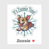 Zoomie Time Corgi Sticker (Vel)