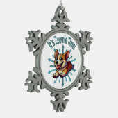 Zoomie Time Corgi Tin Sneeuwvlok Ornament (Links)