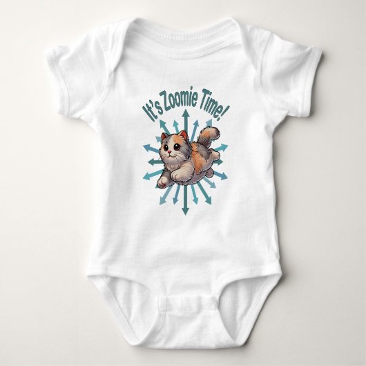 Zoomie Time Dilute Calico Cat Romper (Voorkant)