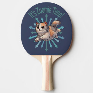 Zoomie Time Dilute Calico Cat Tafeltennisbatje