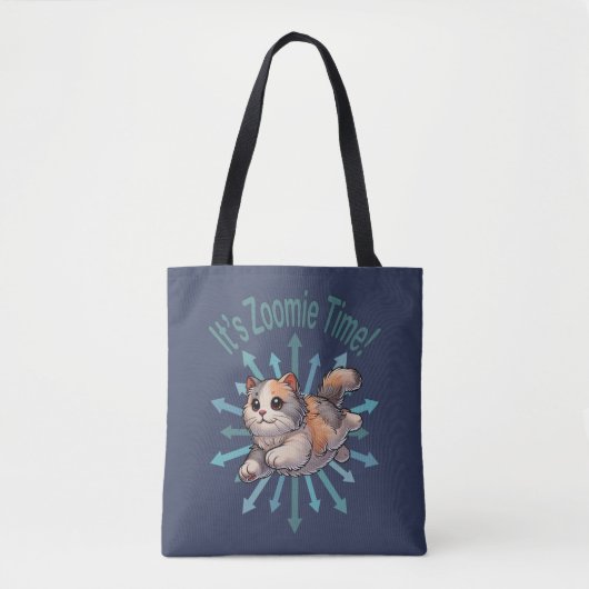 Zoomie Time Dilute Calico Cat Tote Bag (Voorkant)