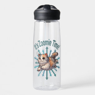 Zoomie Time Dilute Calico Cat Waterfles